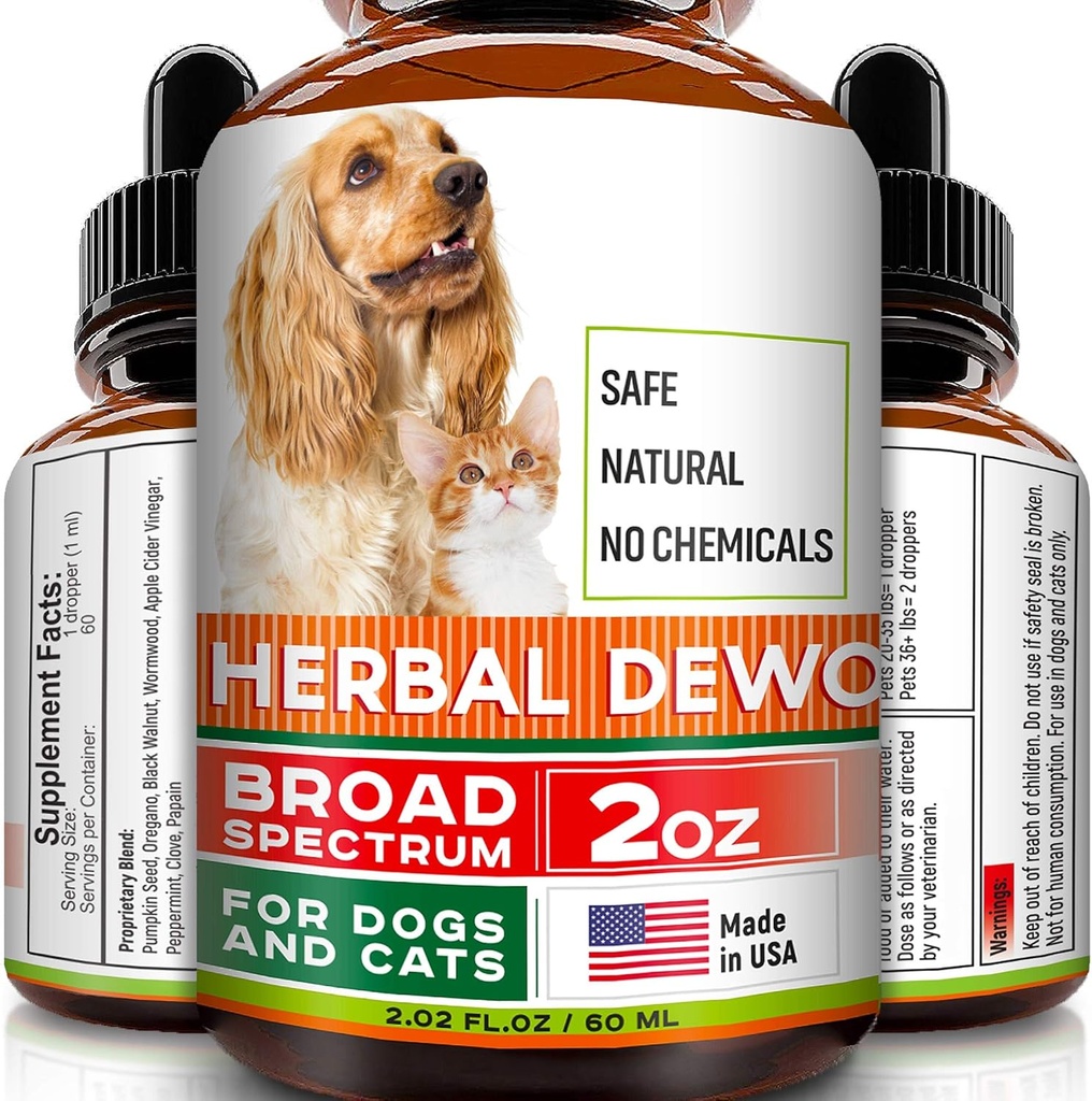 Kräuterreinigerfutter Katzen und Hunde - Homöopathik Parasiten und Toxine für Hunde und Katzen - Alle Rassen und Größe - Welpen & Kitten - 2oz