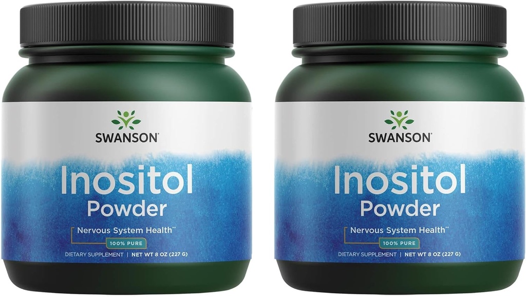 Swanson 100% reines Inositol Pulver - Natürliche Ergänzung Förderung Fokus & Entspannung - Nerve & Cellular Support - (8oz) 2 Pack