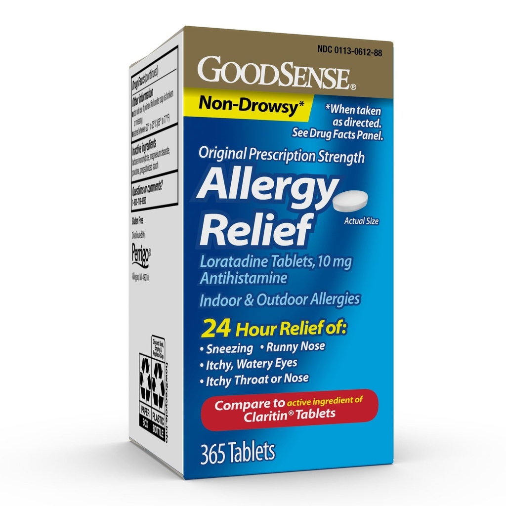 GoodSense Allergie Relief Loratadin Tabletten 10 mg, Antihistaminikum, Allergie-Medizin für 24 Stunden Allergie Relief, 365 Count