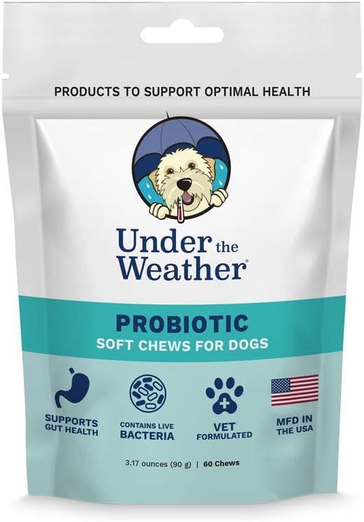 Unter dem Wetter Pet Soft Dog Chew Ergänzungen für Berechnung und Probiotika | Unterstützt Entspannung und normale Emotional Balance bei Hunden (Probiotics, 60 Count)