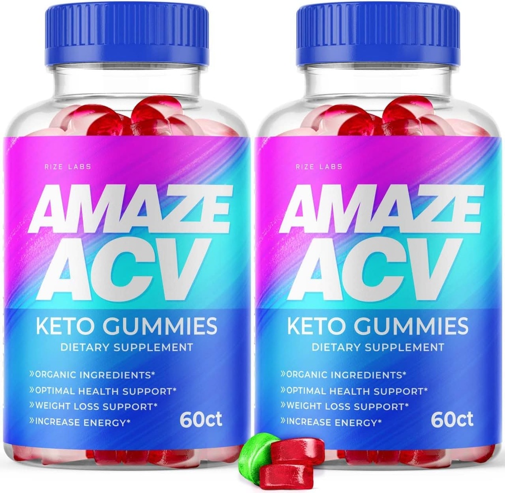 rize labs - Amaze ACV Keto Gummis für Weight Loss - Organic Keto Apple Cider Essig Gummis, Hilft Energie zu erhöhen (120 Gummi) (Pack von 2)