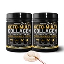 Keto Multi Collagen Peptide 16.2 Unze, Packung mit 2 - Knochen Broth Protein, 5 Arten hydrolysiertes Kollagen, MCT Öl, Unflavored Protein Pulver für Gelenk, Haut, Haar & Gut Gesundheit