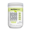 NutraBio BCAA 5000 Powder - Fermented verzweigte Kette Aminosäuren für Muskelwachstum & Erholung - natürliche Aromen, Süßungsmittel und Färbung, Vegan, Glutenfrei - Unentflammt, 60 Servierungen