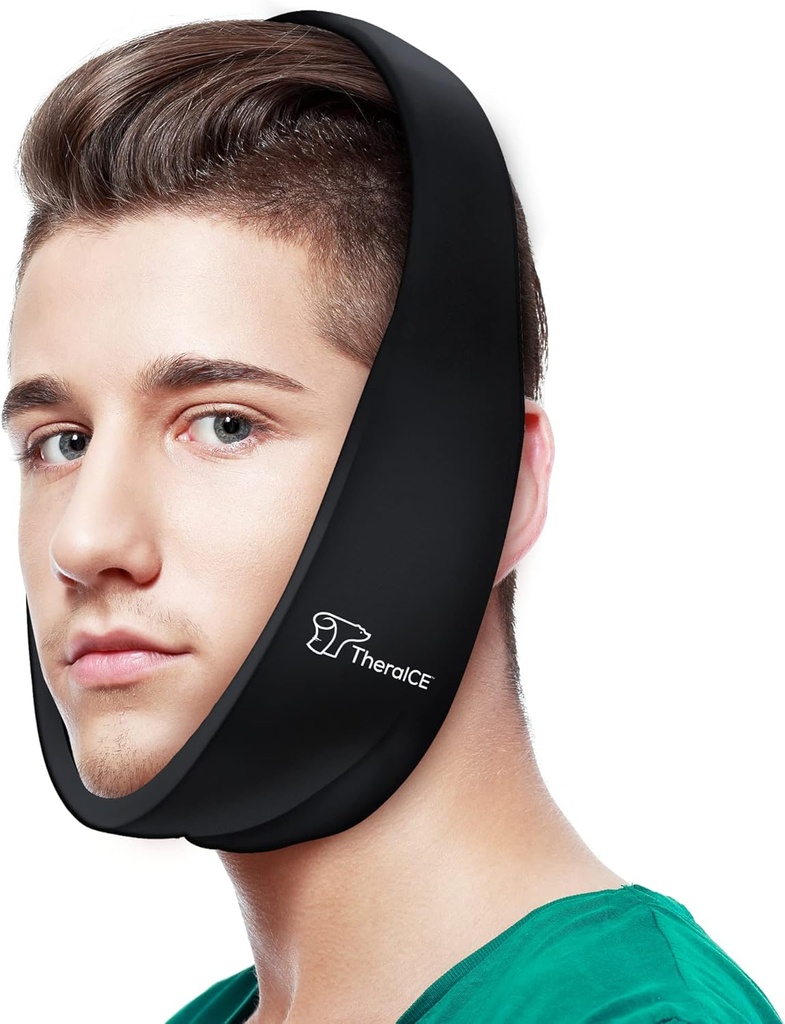 TheraICE Soft Wisdom Teeth Recovery Ice Pack Face Wrap. TMJ Pain Relief Produkt. Dental Oral Surgery Ice Pack. Jaw Chin Tonsillectomy Kopf Gesichts Jaw Bra Stretchable Cold Gel. Keine Hard Insert-1 Größe