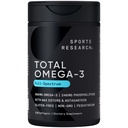 Sportforschung® Total Omega-3 Fish Oil 2200mg - Hergestellt aus Antarktis Krill w/Astaxanthin, Wild Sockeye Salmon & Alaska Pollock - 960mg EPA & DHA - 120 Softgels