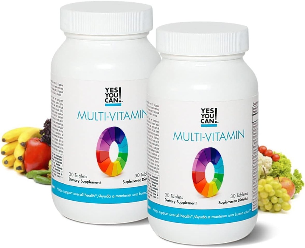 Ja, das kannst du! Tägliche Multivitamine für Männer und Frauen - Hilft Assist Gesamtgesundheit & Wohlbefinden, Enthält Antioxidantien, Reich an Vitamin A, B, C & E - Tägliche Vitamine - 30 Tabletten - 2 Packung