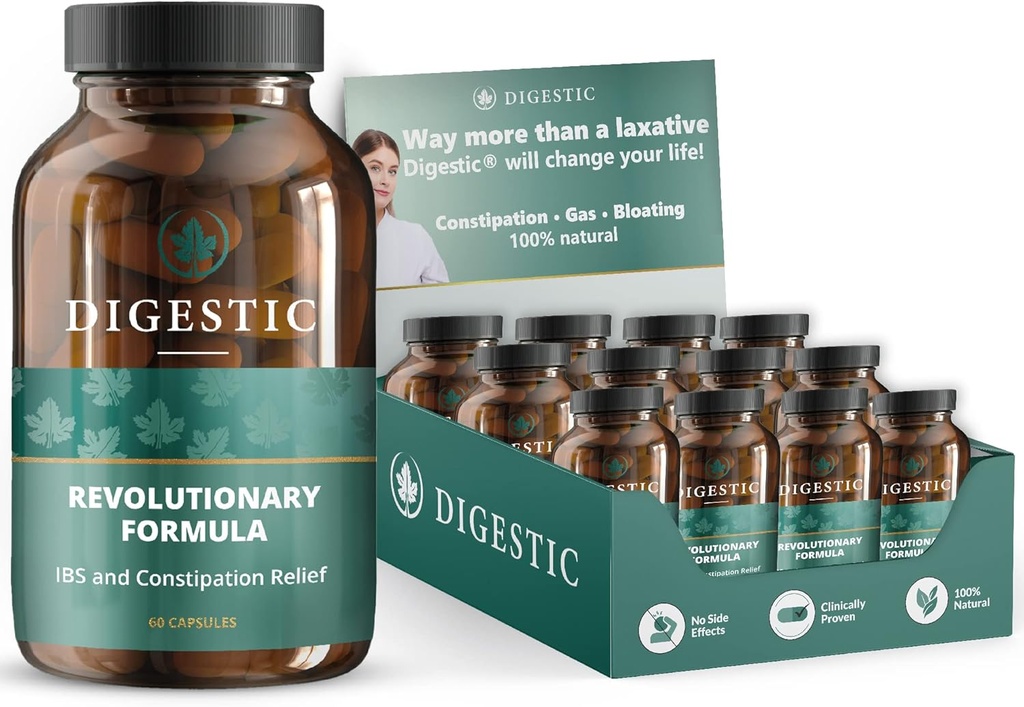Digestic - Laxative for Constipation Relief - Hocker Weichspüler für IBS Schwere Verstopfung 100% natürlich - 720 Kapseln - Colon Detox Cleanse, für Bloating und Gas Relief - Professional Reseller Pack