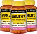 MASON NATURAL Women's Daily Multi Formula mit 21 essentiellen Vitaminen und Nährstoffen, unterstützt allgemeine Wellness und allgemeine Gesundheit, 90 Caplets (Pack mit 3)