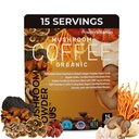 PowderVitamin Bio Pilz Kaffee zertifiziert Mold & Mycotoxin Kostenlose GrassFed Collagen Arten I & III 8 Fruchtkörper Pilze getestet für BetaGlucans Fokus Energie Verdauung &amp; Immunität 15 Servierungen