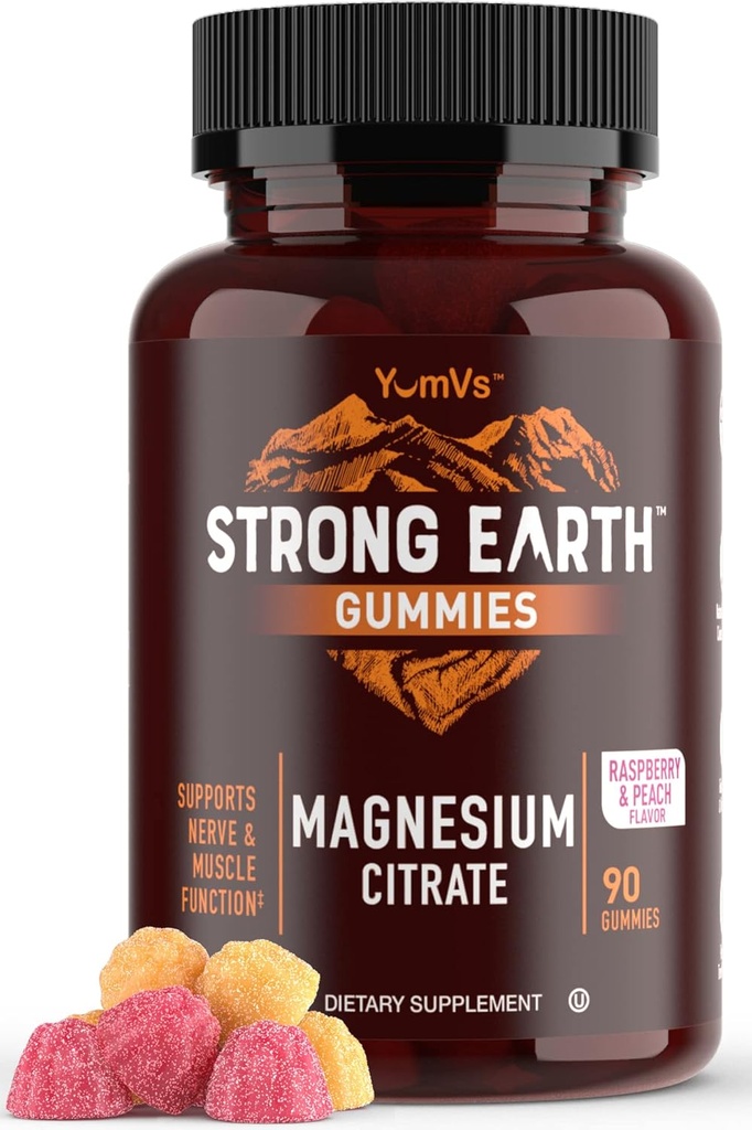 Starke Erde - Magnesium Citrate Gummies für Erwachsene 250mg (90 Count) - Kalm Gummies - Vegan Magnesium Gummies - Beilage für Frauen, Männer, Teens