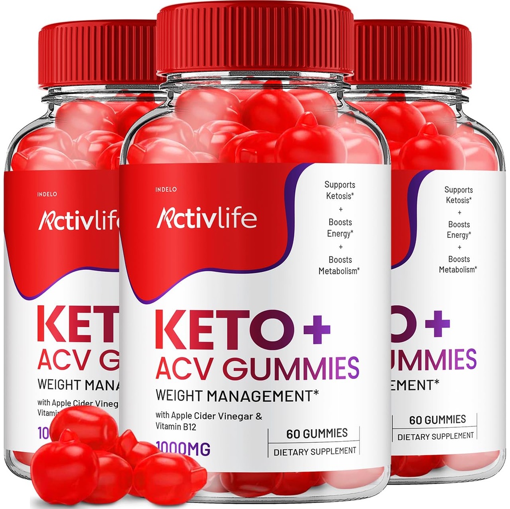 ActivLife Keto ACV Gummies - Active Life Keto Apple Cider Essiggummis, ActivLife Keto + ACV Weight Management Gummies ActiveLife Advanced 1000mg Formula (3 Pack - 180 Gummies)