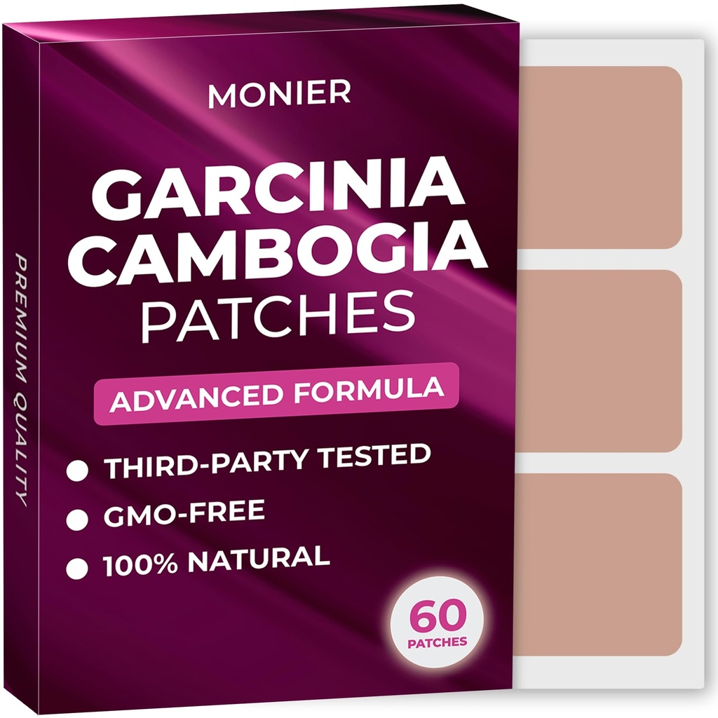 MONIER Garcinia Cambogia Patches (Paket von 60) - 100% natürliche Patch für Frauen und Männer - mit B12 & Kalium - Energie, Fokus & Körperunterstützung - verbesserte Formel
