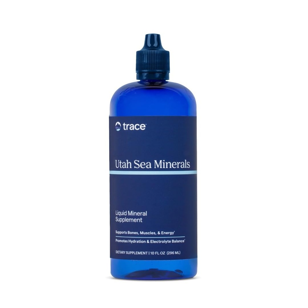 Trace Minerals Utah Sea Minerals - Flüssige Nahrungsergänzung mit Meer Minerals - Energieergänzung mit ionischen Trace Minerals, Magnesium & More - Unterstützt Herzgesundheit - 10 fl oz