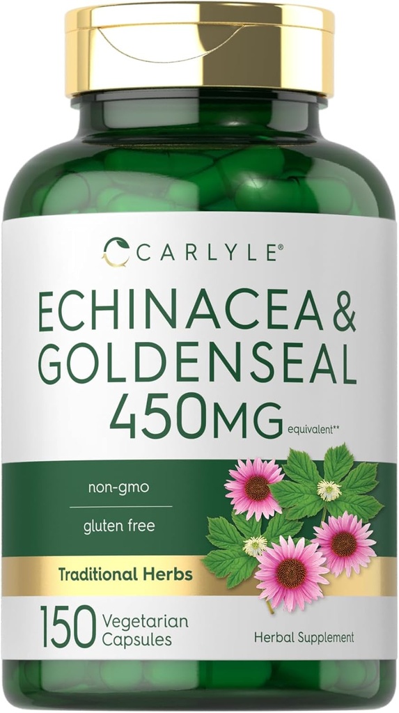 Carlyle Echinacea Goldenseal Kapseln | 150 Count | Vegetarisch, Non-GMO, Glutenfrei