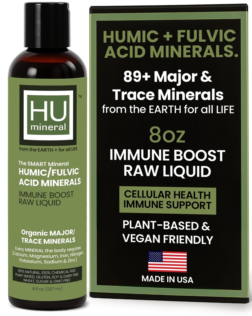 Rohes flüssiges Mineral – organische Huminsäure & Fulvicsäure– Major & Trace Minerals & Elektrolyte Supplement – Pflanzenbasis für Immun-, Gut & Detox-Unterstützung (8 oz)