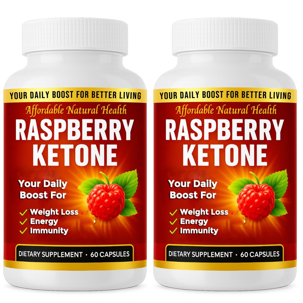 Himbeer Keton Kapseln, All-Natural Formel, Mai Unterstützung Active Healthy Lifestyle, 1000 mg Supplement, 120 Kapseln (Non Vegan), 4 Monate Versorgung, Vegan Raspberry Ketone, Non GMO