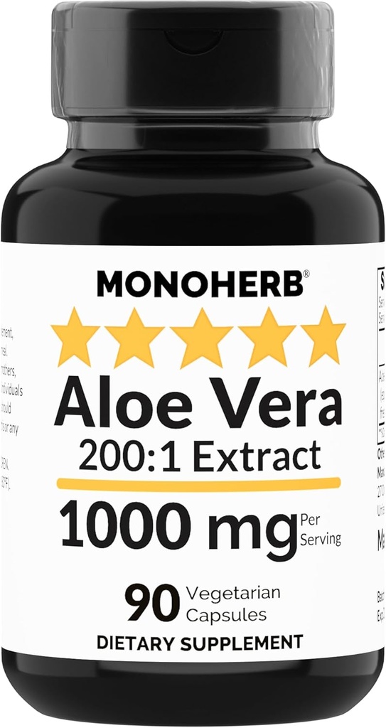 MONOHERB Aloe Vera 1000 mg - 200x Extrakt - 90 Kapseln