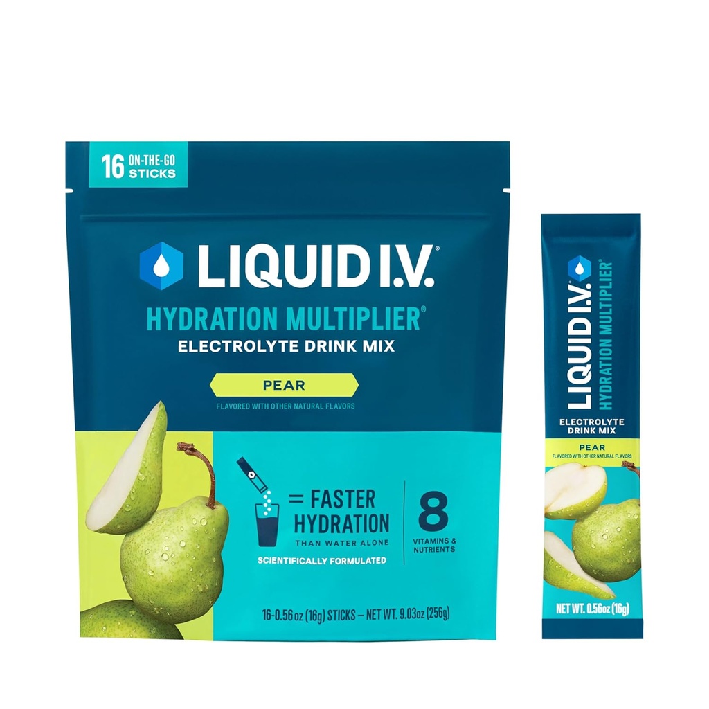 Liquid I.V.® Hydration Multiplikator - Pear | Elektrolytpulver-Getränkmischung | 1 Packung (16 Servierungen)