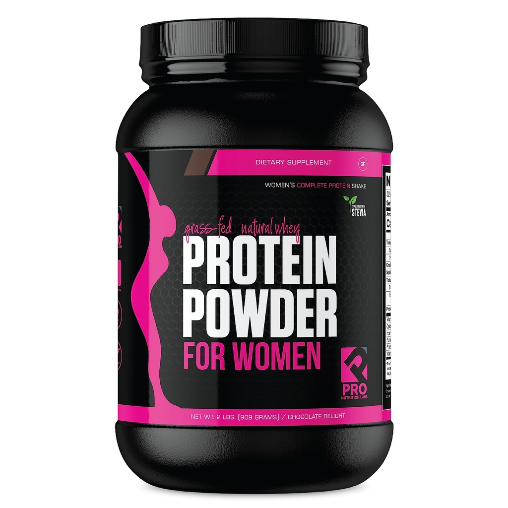 Whey Protein Pulver für Frauen Schokolade Pulver - Low Carb Gluten-Free Grass-Fed rBGH-Free - Unterstützt Gewichtsverlust - Natürliche Stevia Sweetened Protein Shake, 20g (Chocolate Delight, 2lb)