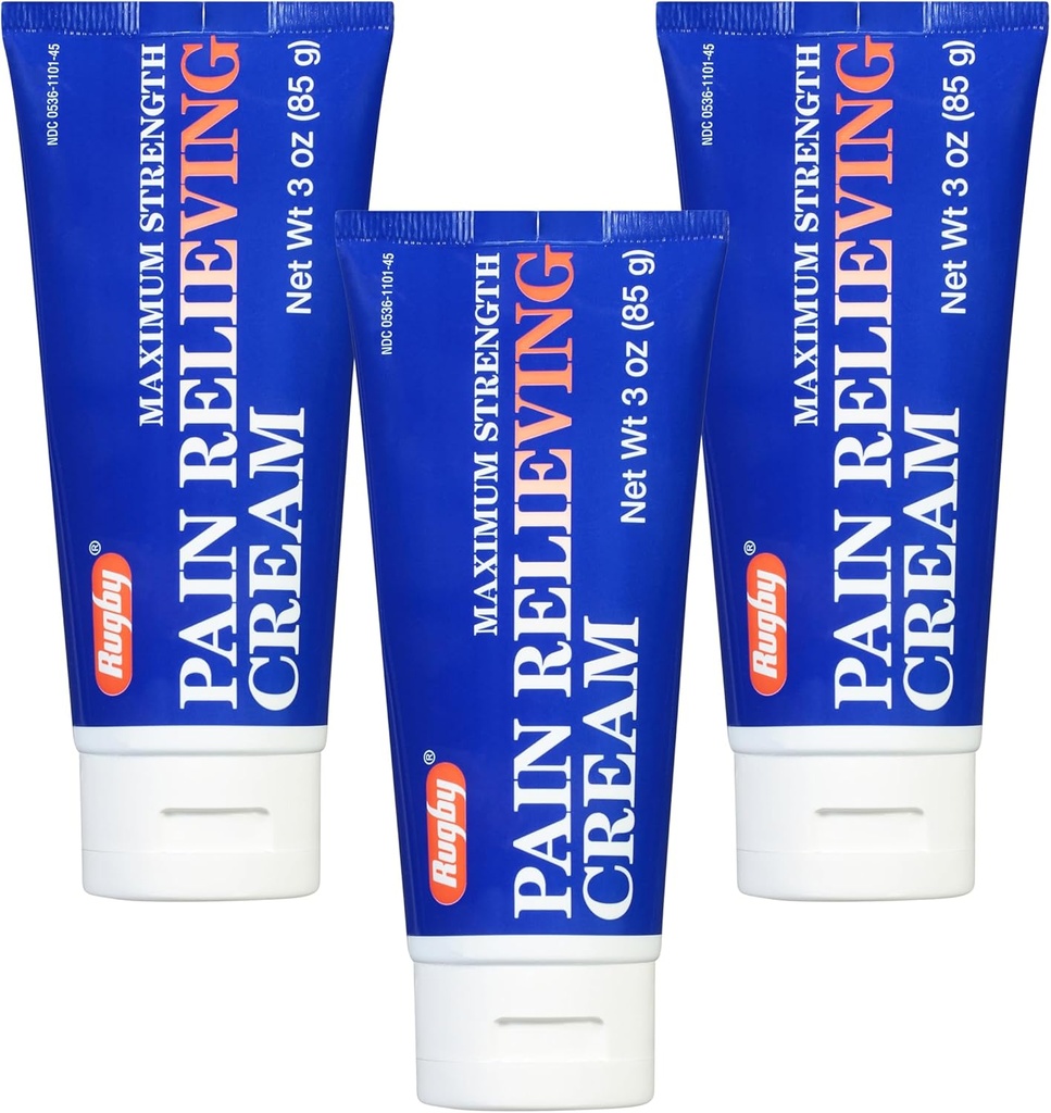 Rugby Maximum Strength Pain Relieving Cream - Hergestellt mit Menthol und Methyl Salicylate - Angebote Temporäre Gelenk und Muskel Soreness Relief - 3 Oz. (3 Pack)