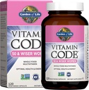 Garten des Lebens Multivitamin für Frauen 50 & Over, Vitamin-Code Frauen 50 & Wiser Multi - 120 Kapseln, Vitamine für 50 Plus mit B Vitamine, Vitamine A, C, D3, E & K, CoQ10, Probiotics & Enzymes