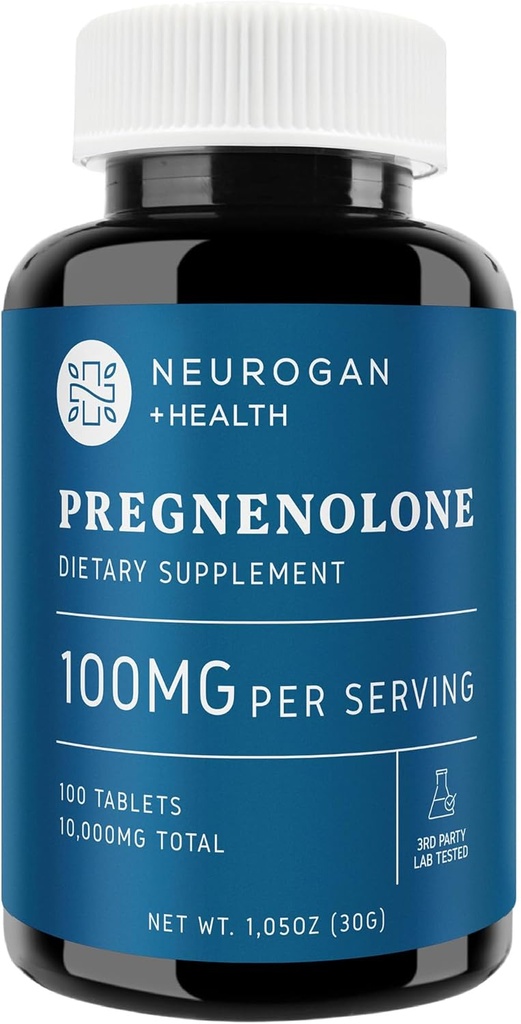 Neurogan Pregnenolone Supplement- 100 mg pro Servierung - 100 Tabletten - Natürliche Prohormone Unterstützung Hormon Balance & Gesunde Alterung - Non-GMO- Made in USA