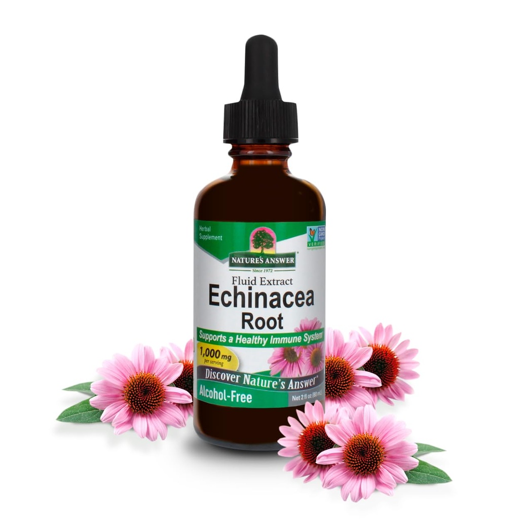Nature's Answer Echinacea Extract | Unterstützt ein gesundes Immunsystem | Vegan, Glutenfrei, Alkoholfrei, Non-GMO & Kosher Zertifiziert | 2oz