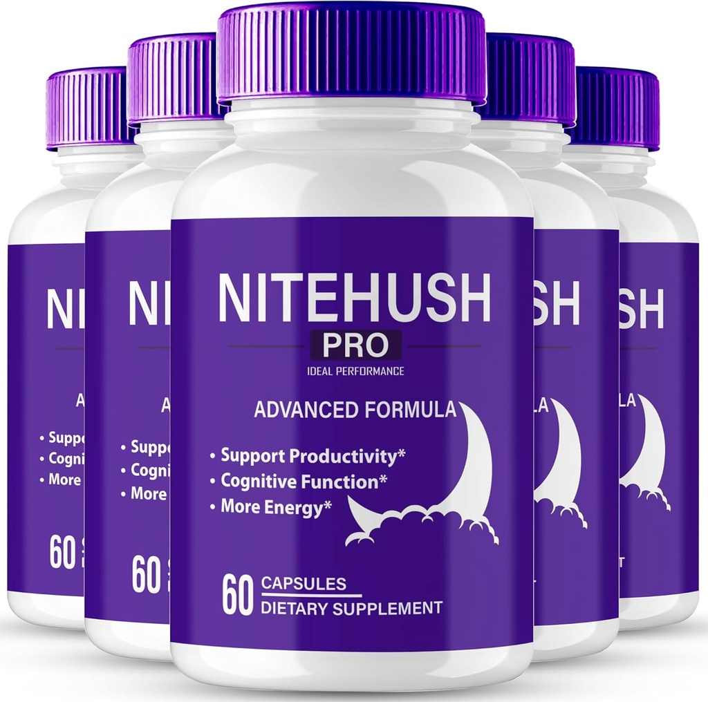 Nite Hush Pro Brain Ergänzungen für Memory- und Fokuskapseln, NiteHush Advanced Formula Brain Health Support - Maximum Strength Nootropics NiteHushPro Alle natürlichen Support Pillen Bewertungen (5 Pack)