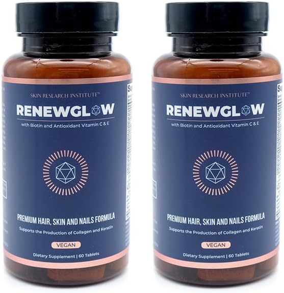 SRILabs Renewglow Biotin 5000mcg Haarwachstumsergänzung für Damen 40 Plus - Gotu Kola Vitamin E, C Zink für gesundes Haar, Haut und Nägel – mit 27 Beauty Enhancing Nährstoffe