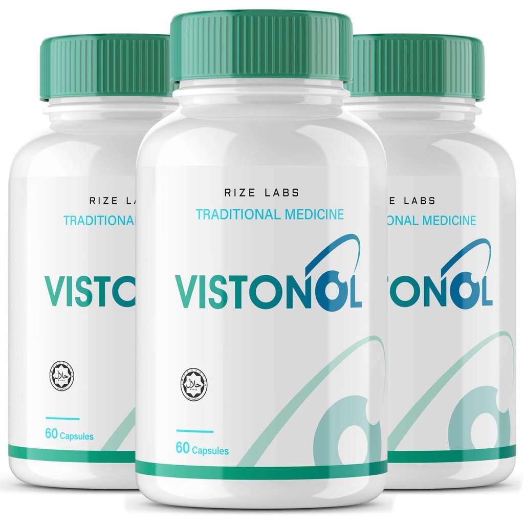 rize labs Vistonol Vision Supplement, All-Natur-Kapseln für die schnelle Verbesserung der Gesundheit und bessere Fähigkeit, Fokussierung, Unterstützung gesunde Augenfunktionen - Paket von 3(180 Kapseln)