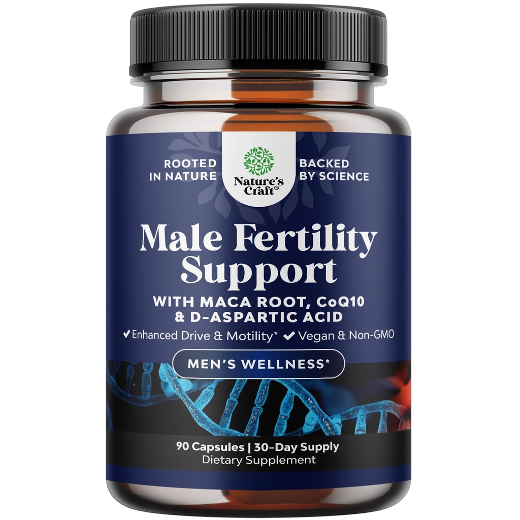 Pre Conception Male Fertility Supplement - Samen Volumen Booster mit CoQ10, Maca Root, Methyl Folate & D-Aspartic Acid - Mens Fertility Supplement für Sperm Beweglichkeit - Empfängnis für ihn, 90 Count