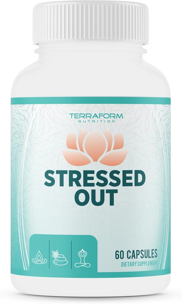 Stressed Out – Mental Focus & Relaxation Supplement – 60 Kapseln – USA Made – 1 Monat Versorgung