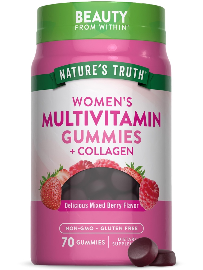 Nature's Truth Womens Multivitamin Gummis Plus Collagen & Biotin | 70 Count | Non-GMO & Gluten Kostenlose Ergänzung