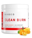 KAGED Clean Burn | Thermogenic Fat Burner Powder | CaloriBurn GP, L Carnitin, Coconut Water | Boost Metabolism, Energy, Focus | Orange Mango
