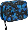 Fustylead Blaue Schmetterling mit Nacht Gradient Farbe Pille Organizer 2 mal ein Tag Pille Case Bag mit Reißverschluss Portable Weekly Pill Dispensers für Vitamin Supplement
