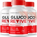 Gluco Revive Pills, Gluco Revive Supplement Capsules, GlucoRevive Health and Wellness Support - Maximum Strength All Natural Advanced Formula, GlucoRevive Health Pills Reviews (3 Pack)