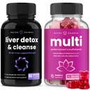 NutraChamps Liver Cleanse Detox Kapseln und (2-Pack) Frauen Multivitamin Gummie Bundle