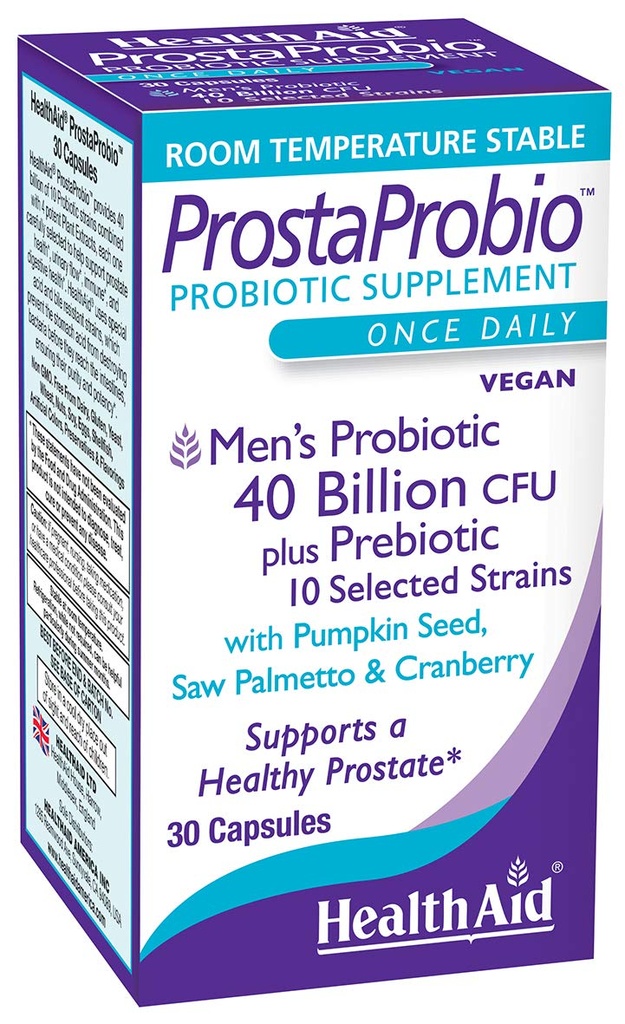 ProstaProbio Men’s Daily Probiotic – 10 Strains mit Prebiotic, Kürbis Seed, Saw Palmetto & Cranberry | 30 Einmal täglich vegetarische Kapseln für Prostata & Urinary Wellness Support