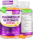 Magnesium Glycinate Gummies Ergänzung für Erwachsene Frauen, Magnesium Gummies mit L-Threonate, Ashwagandha, Vitamin B6- Schlaf, Entspannung, ruhig, Energie, Vegan, Zuckerfrei, 60 Zähler