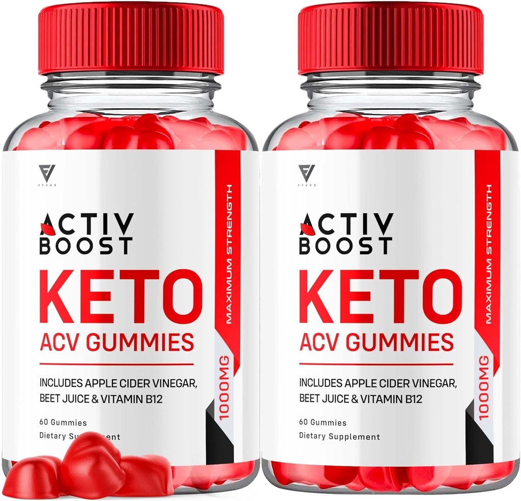 (2 Pack) Aktive Steigerung Keto ACV Gummis, Activboost Keto + ACV Advanced Support, Active Boost Keto ACV Gummies Energy Apple Cider Essig Vitamin B12 Supplement Activeboost Max Formel (120 Gummi)