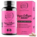 Vegan Collagen Builder w/ Hyaluronsäure – Haar Haut und Nägel Vitamine für jugendliche Glow | Keratin & Elastin Booster | Knochen, Knorpel, Tendons | Vitamin A, L-Lysine | Vegetarian | Non-GMO, 60 Ct