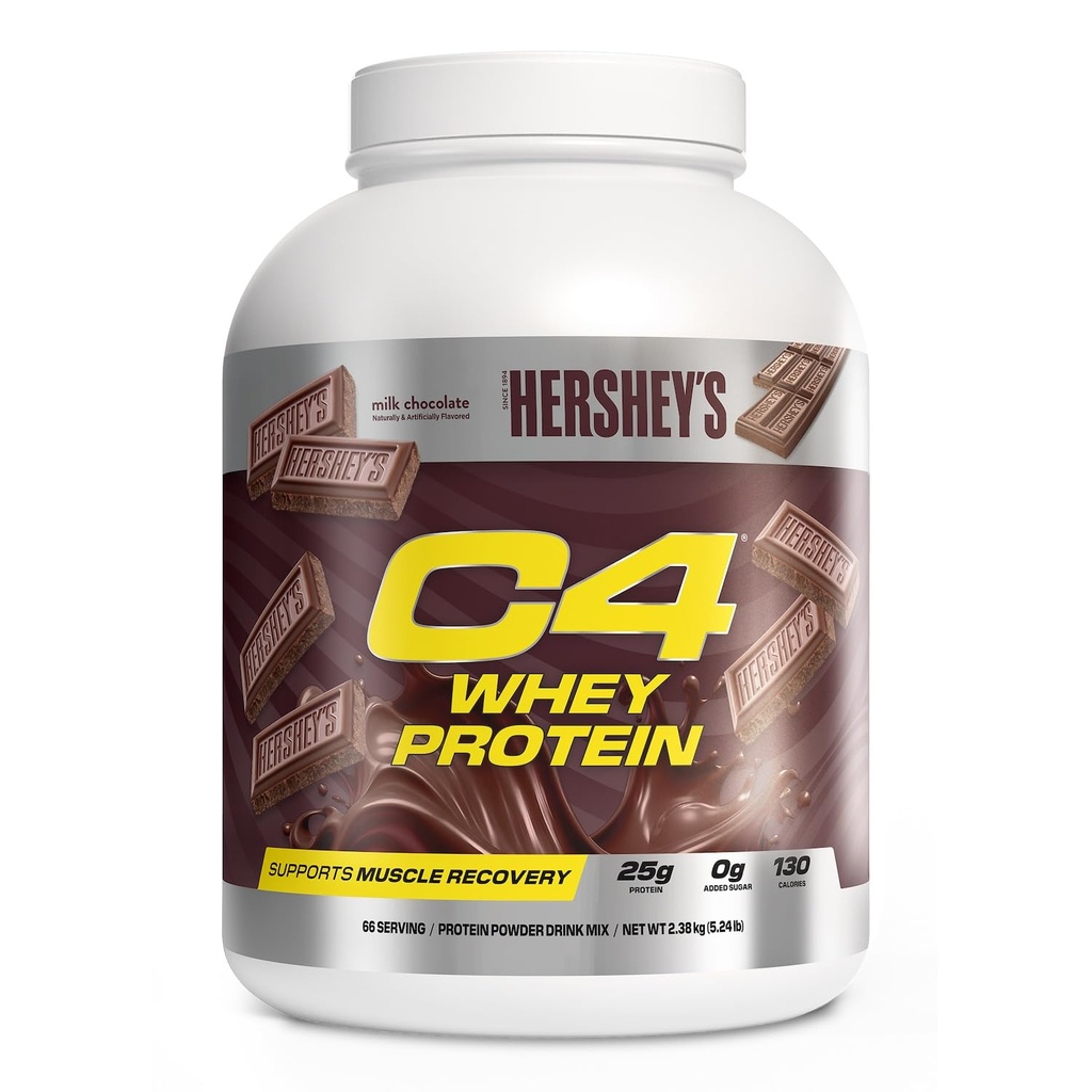 Cellucor C4 Whey Protein Powder, Hershey's Chocolate - 25g Protein, 0g Hinzugefügt Zucker, 130 Kalorien pro Servierung, Unterstützt Muskelrückgewinnung, 66 Servierungen, Premium Whey for Post-Workout