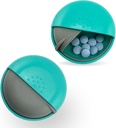 Round Travel Pill Organizer - Portable Small Pill Box für Geldbeutel - Kompakter, Leck-Proof-Medizinbehälter für Pillen, Vitamine, Fischöl, Beilagen - BPA-frei, langlebiges Design, 2.75" (blau)