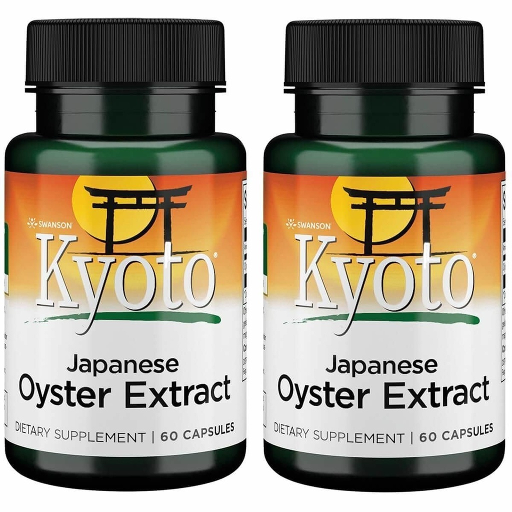 Swanson Kyoto Japanese Oyster Extract - Natural Supplement Promoting Drive & Wellness for Men & Women - (500 Milligrams 60 Capsules) (2 Pack)