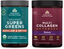 Antike Ernährung Multi Collagen Advanced Powder Cleanse & Detox, Unflavored, 36 Servierungen + Bio SuperGreens Detox & Alkalize Pulver, 25 Servierungen