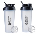 BlenderBottle Classic Shaker Bottle Perfekt für Protein Shakes und Pre Workout, 28oz,Clear/Black (Pack mit 2)