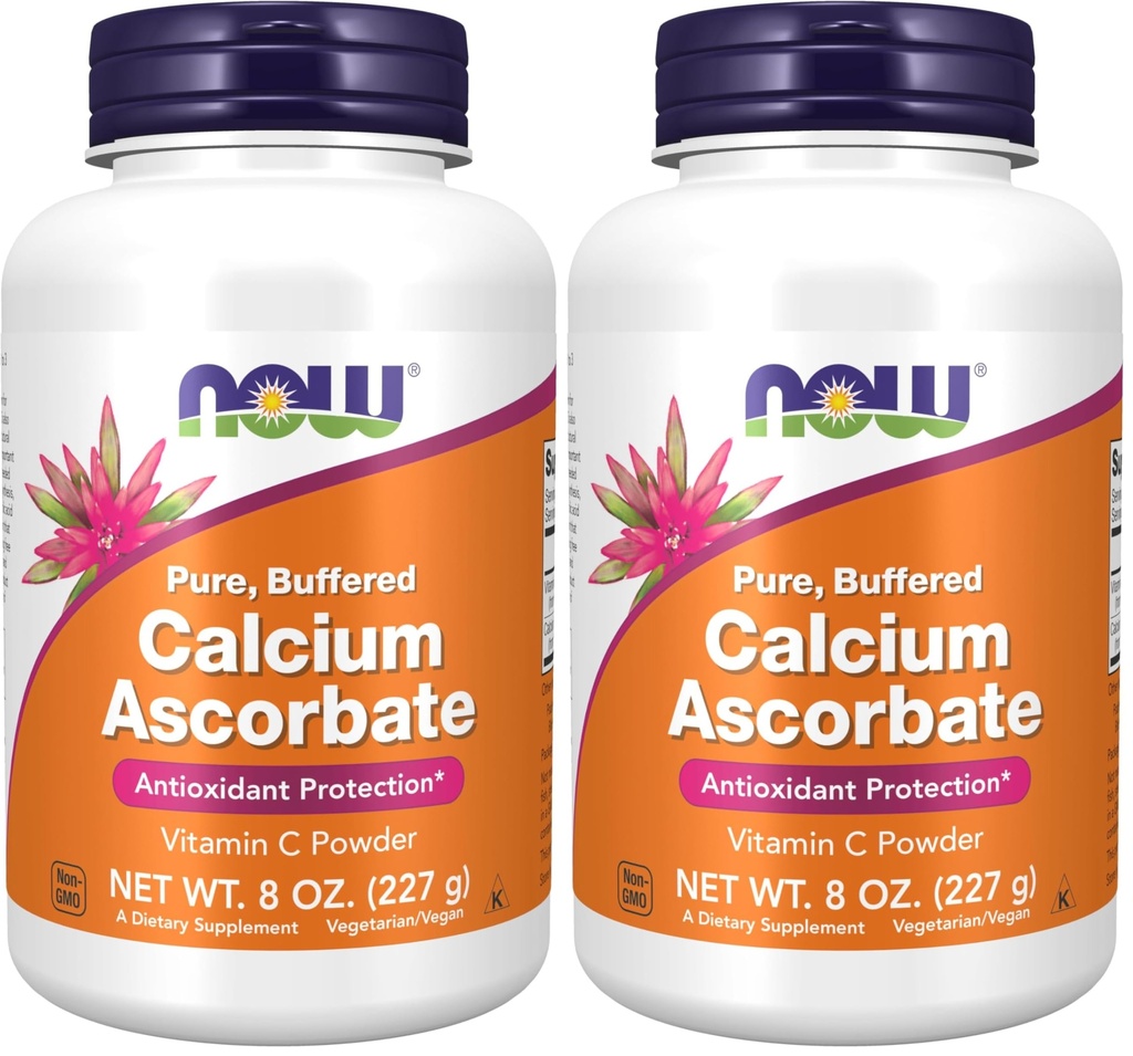 JETZT Ergänzungen, Calcium Ascorbate Pulver, Gepuffert, Antioxidantienschutz*, 8-Ounce (Pack von 2)