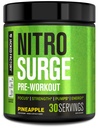 Jacked Factory NITROSURGE Pre Workout Supplement - Endless Energy, Instant Strength Gains, Clear Focus, Intensivpumpen - NO Booster & Powerful Preworkout Energy Powder - 30 Servietten, Ananas