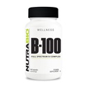 NutraBio B-100, B Vitamin Complex, Immunsystem Unterstützung, Gesundes Haar, Haut, Nägel, 90 Gemüse Kapseln