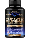 Methyliertes Multivitamin - B2, B6, 5-MTHF & B12 | Antioxidantien C & E | Vitamin D3 & K2 - für Männer und Frauen - 9-in-1 MTHFR Ergänzung mit TMG - Energie, Gehirn & Stimmung - Vegan - Made in USA - 120 Kapseln